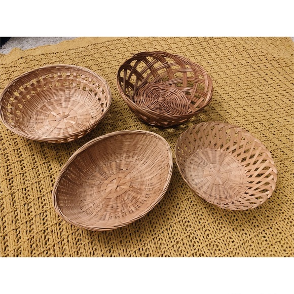 8 Wicker Boho Baskets - Picture 2 of 5